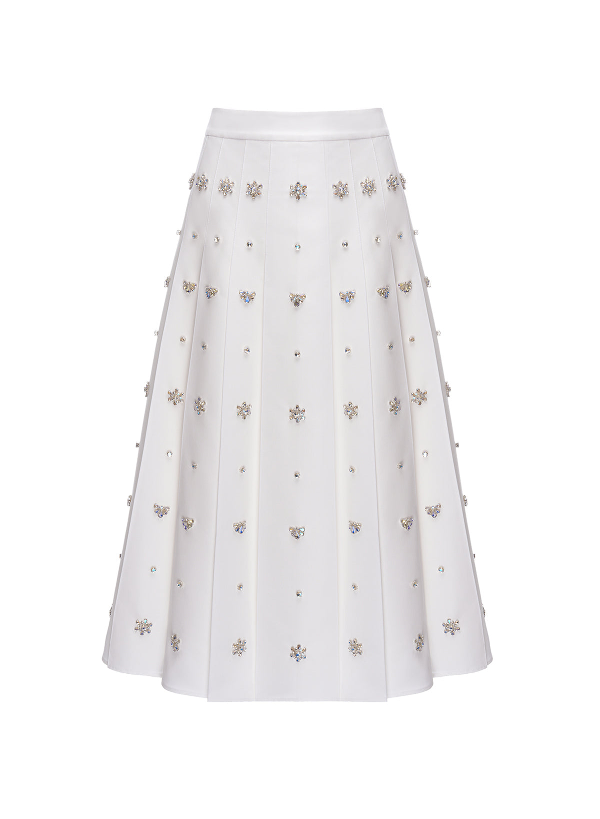 Opal Skirt White Embellished Faille