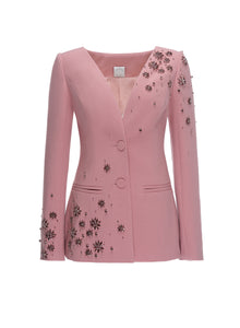 Justine Jacket Pink Embellished Crepe