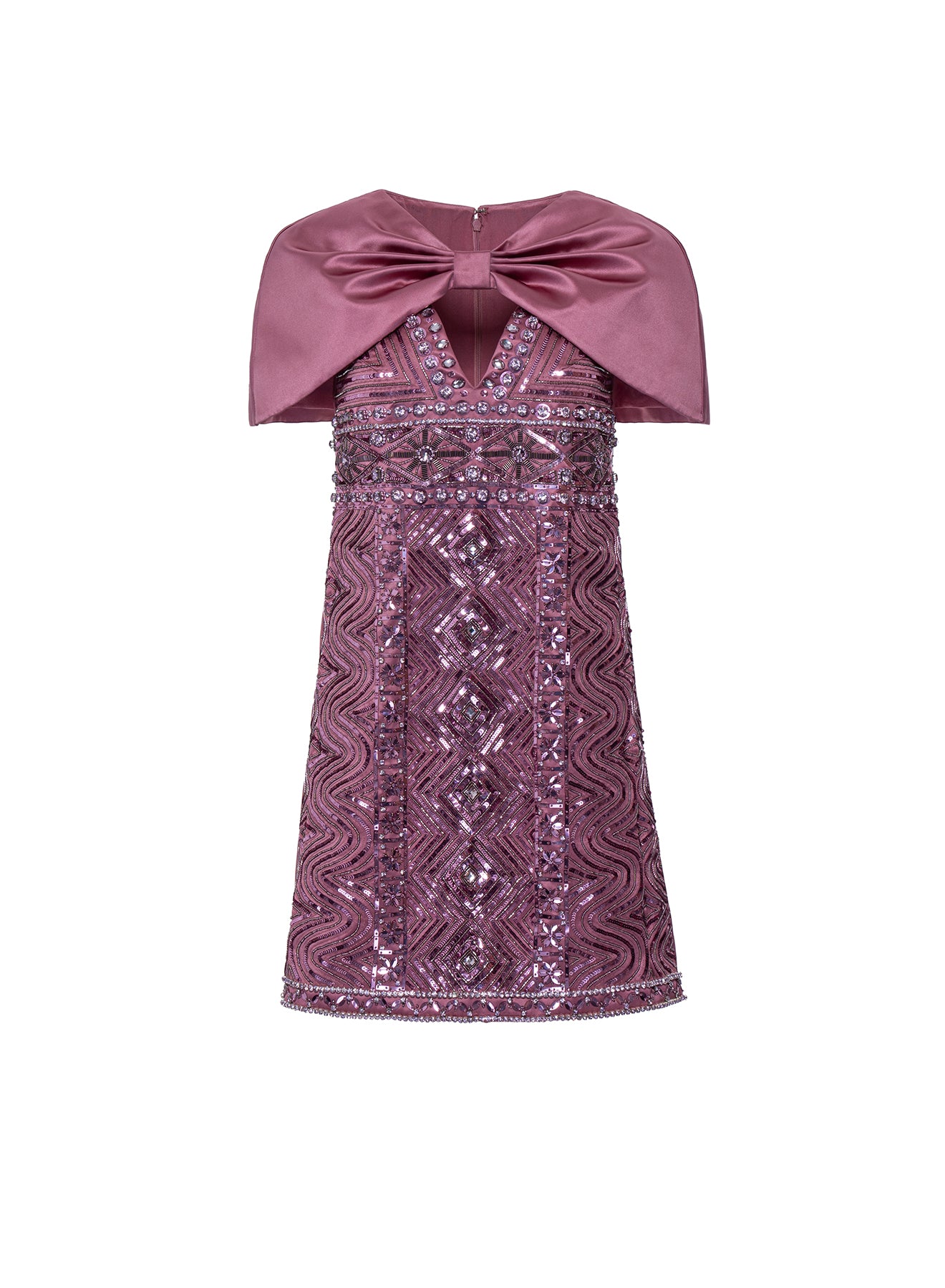 Kathy Dress Pink Embroidered Duchesse