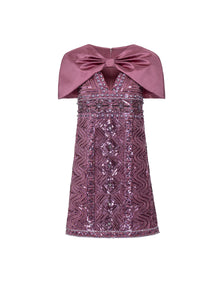 Kathy Dress Pink Embroidered Duchesse