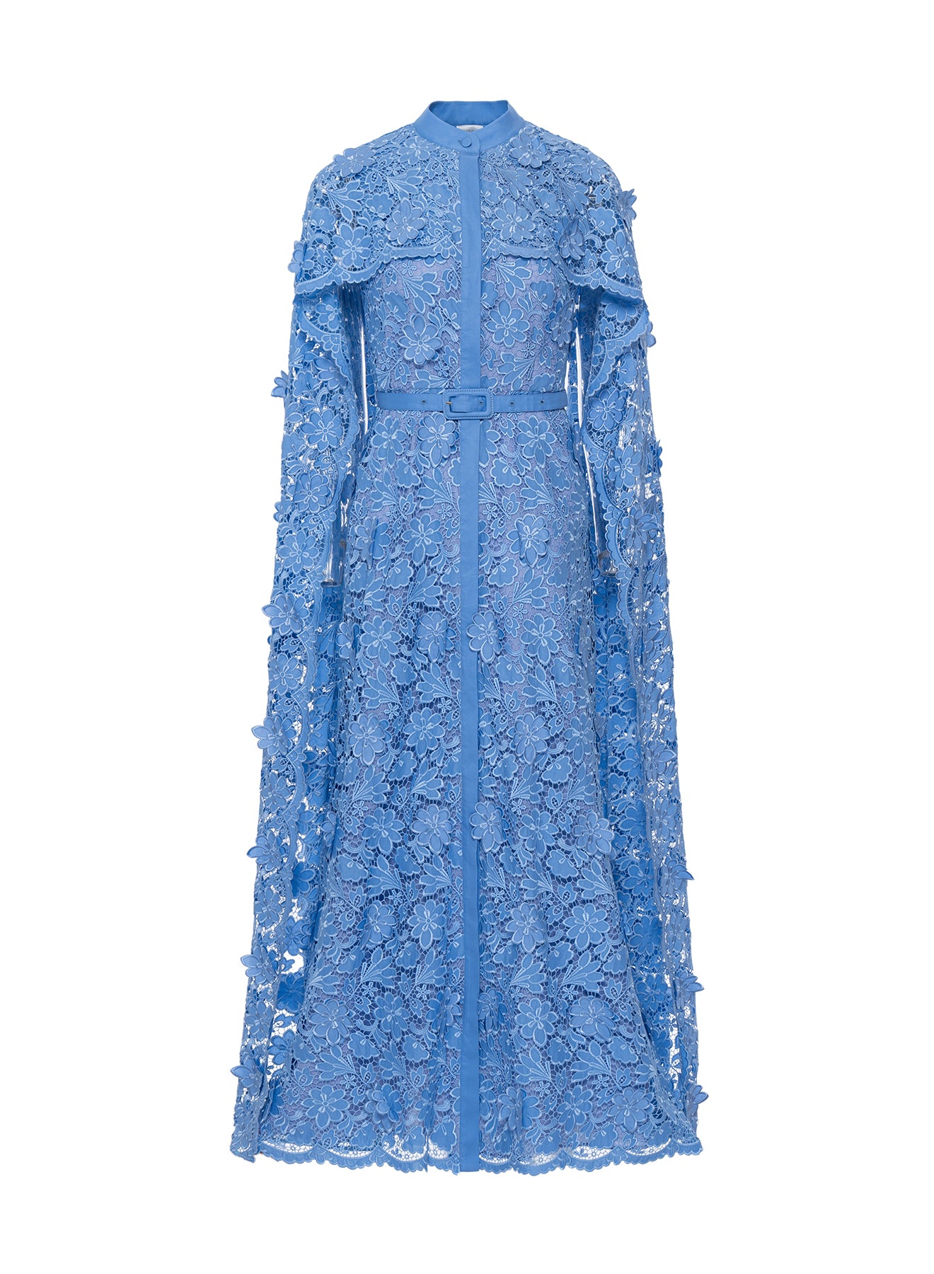 Loretta Dress Periwinkle Embroidered Cotton