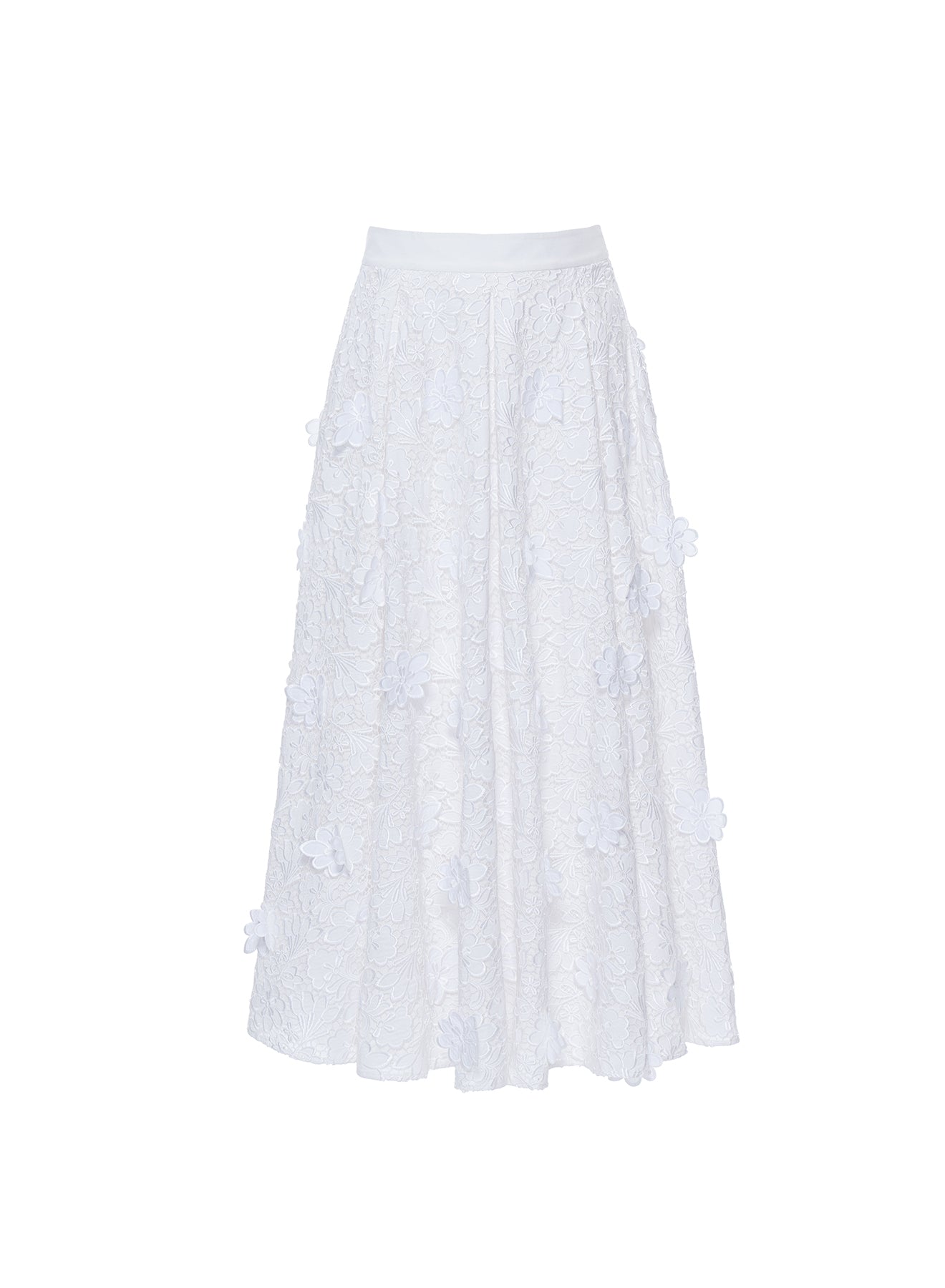 Lee Skirt White Embroidered Cotton