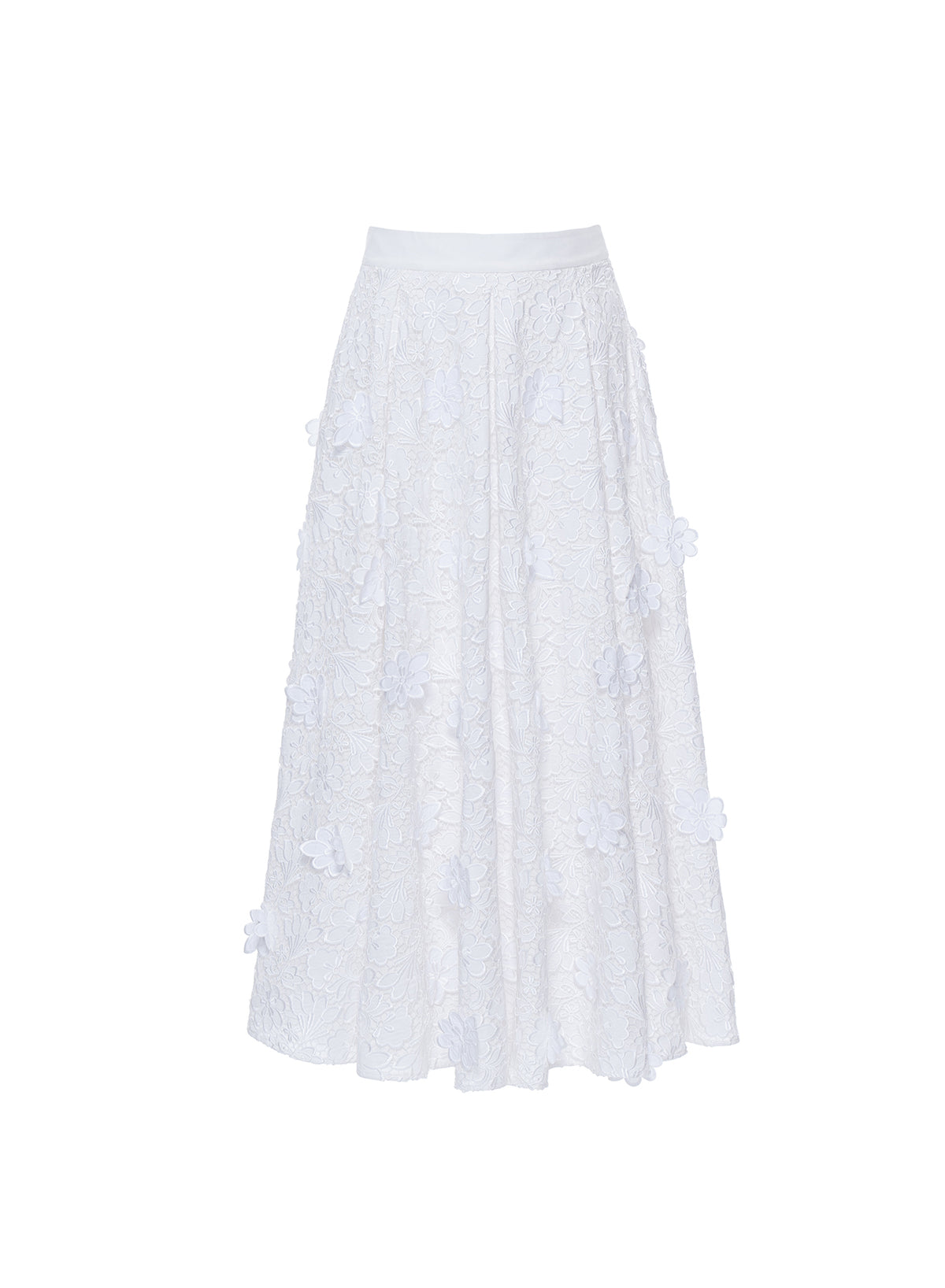 Lee Skirt White Embroidered Cotton