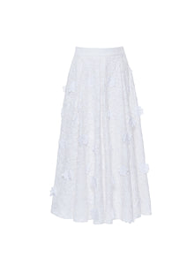 Lee Skirt White Embroidered Cotton