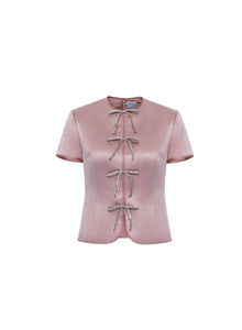 Claudine Top Pale Pink Duchesse