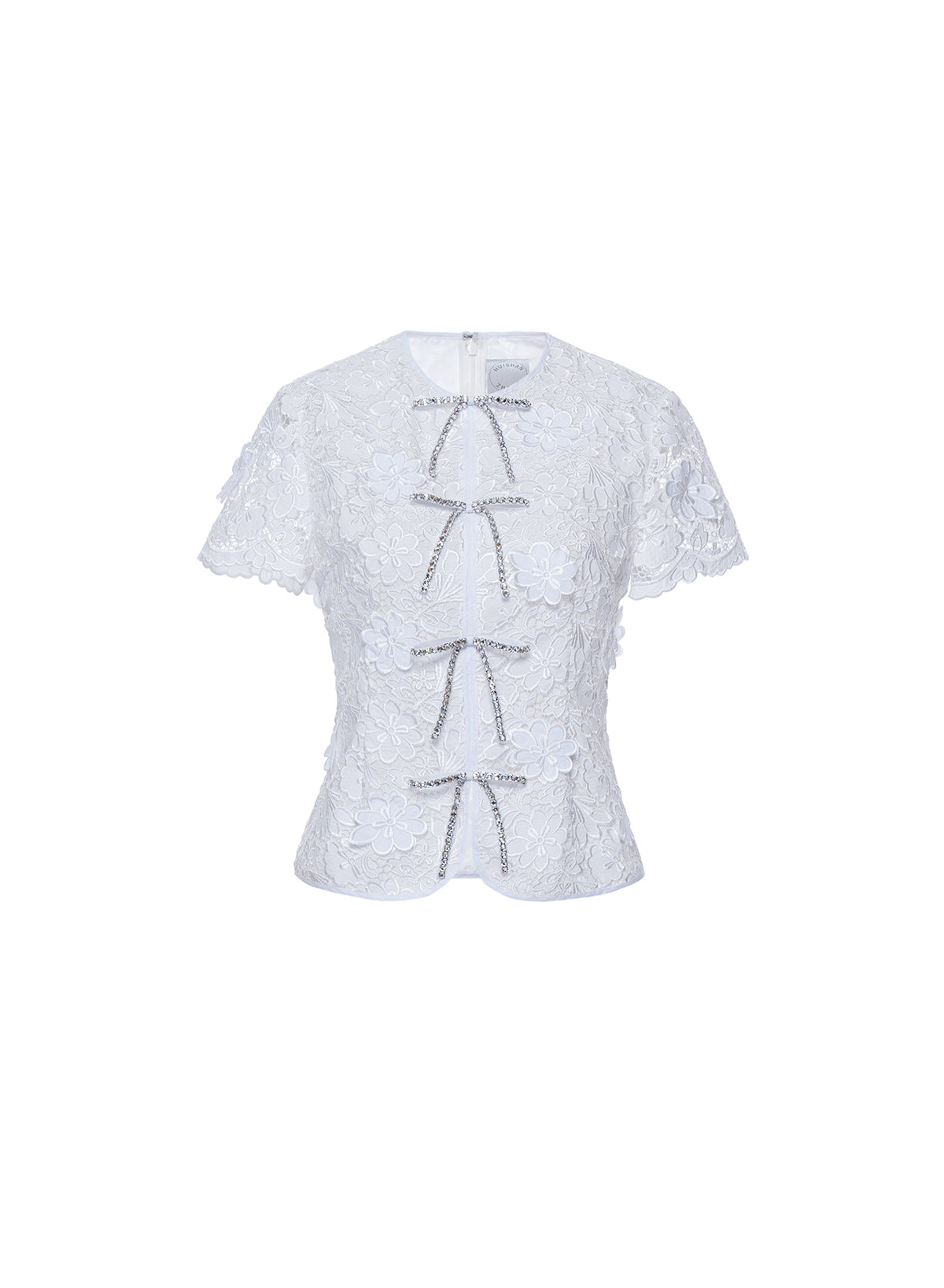 Claudine Top White Embroidered Cotton