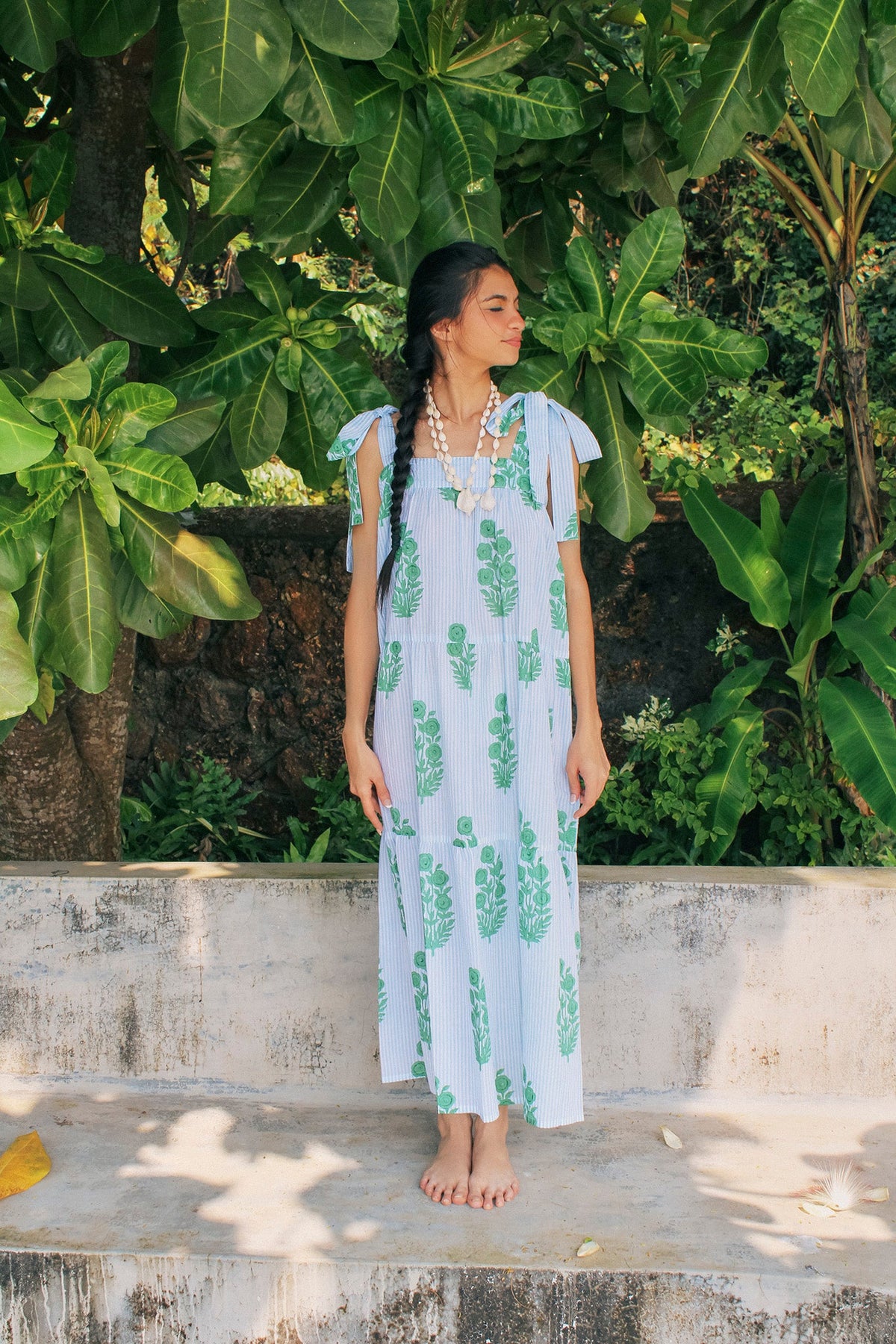 Winslow Dress in Bluebell & Sage