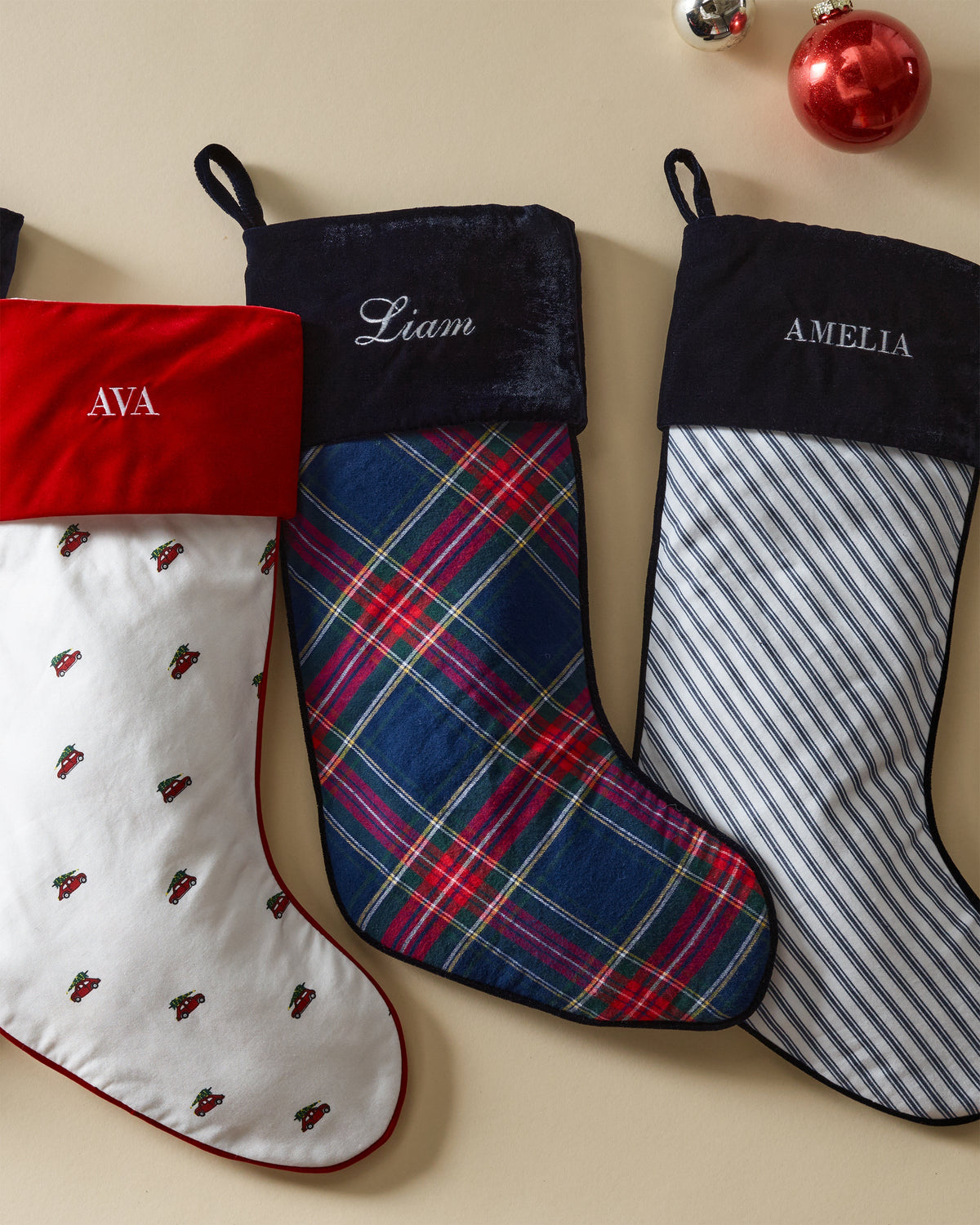 Christmas Stocking in Navy French Ticking