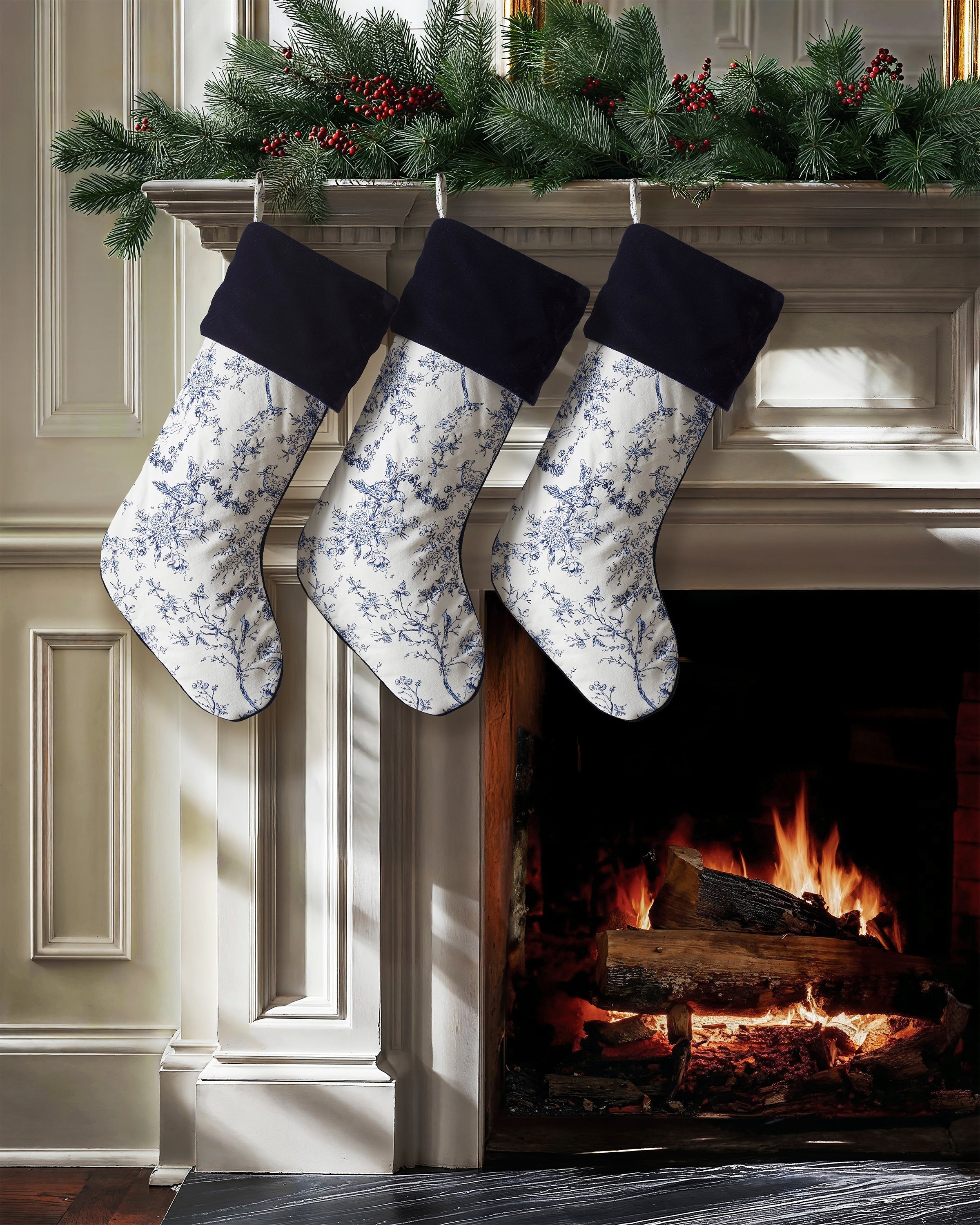 Christmas Stocking in Timeless Toile