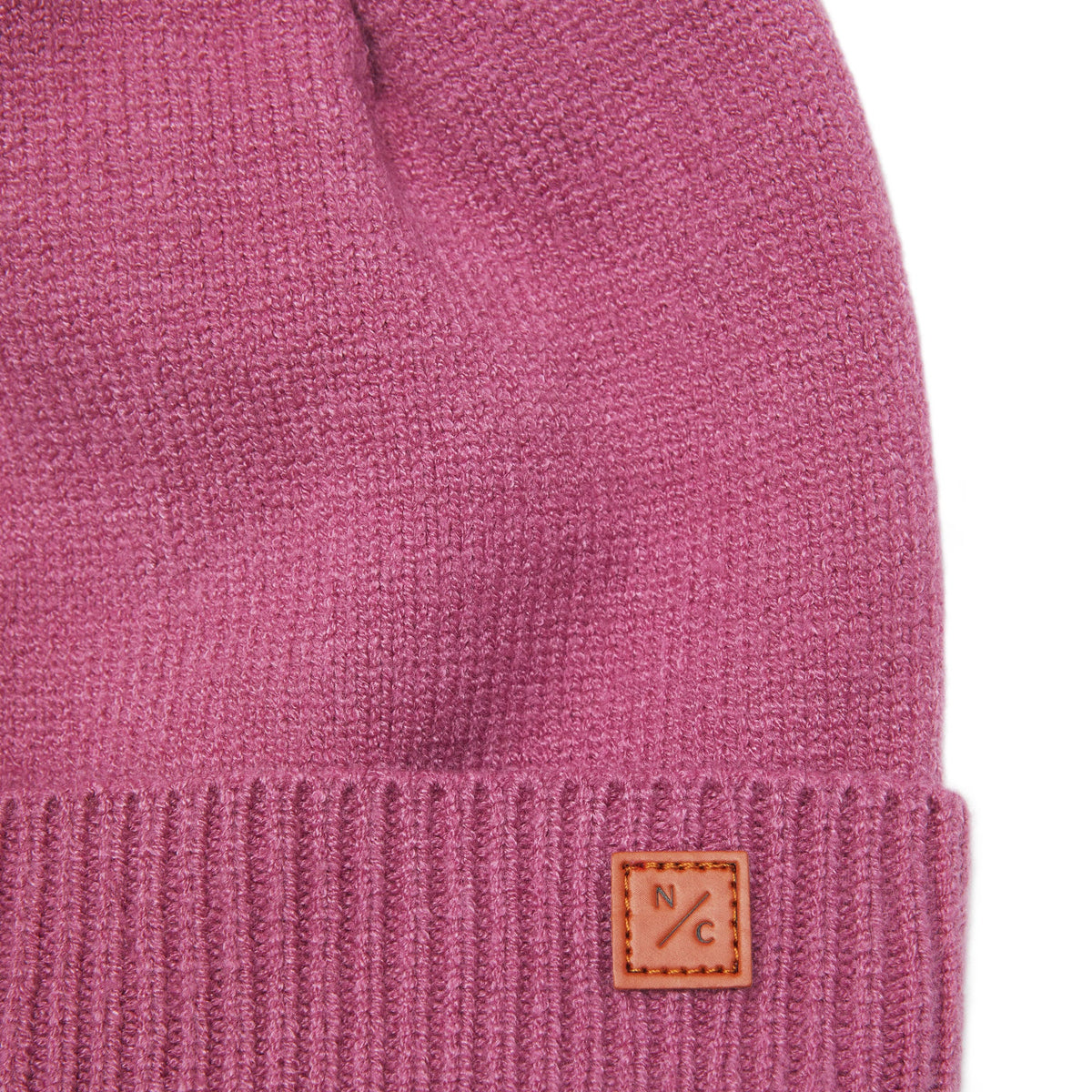 Rose Pink Knit Winter Hat with Faux Fur Pom