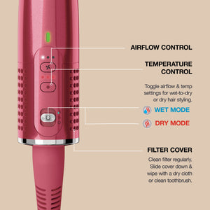 Shark Glossi Blower Dryer Brush, Raspberry