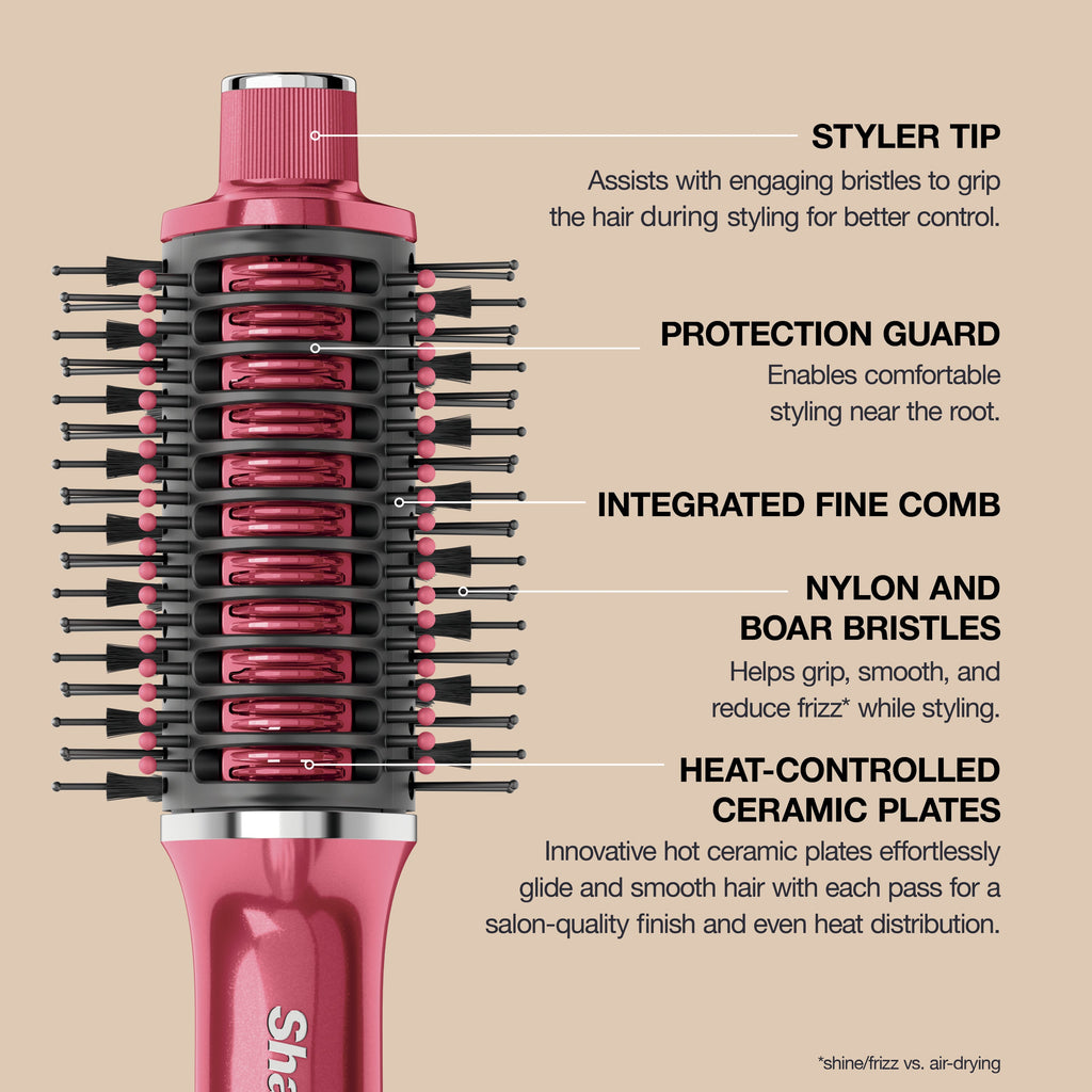 Shark Glossi Blower Dryer Brush, Raspberry