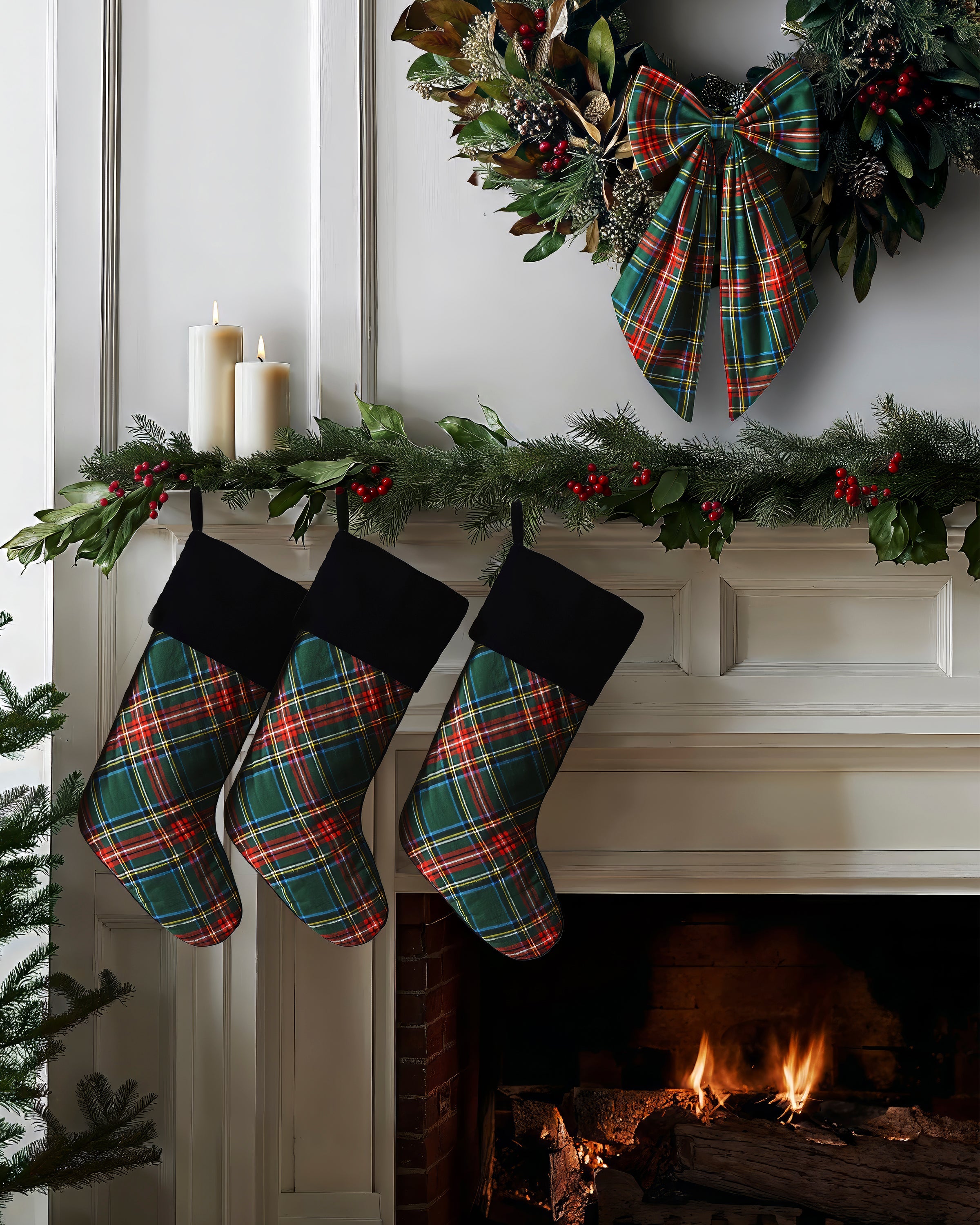 Wreath Bow in Kensington Tartan