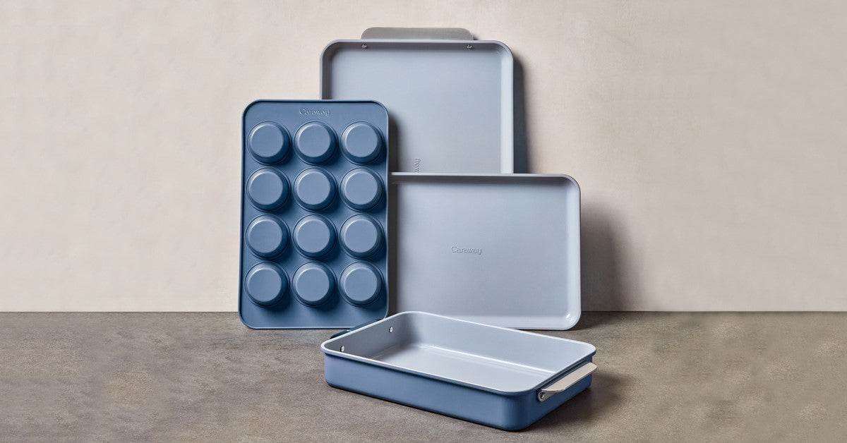 6 Piece Non-Stick Ceramic Bakeware Set, Non-Toxic Ceramic Coating