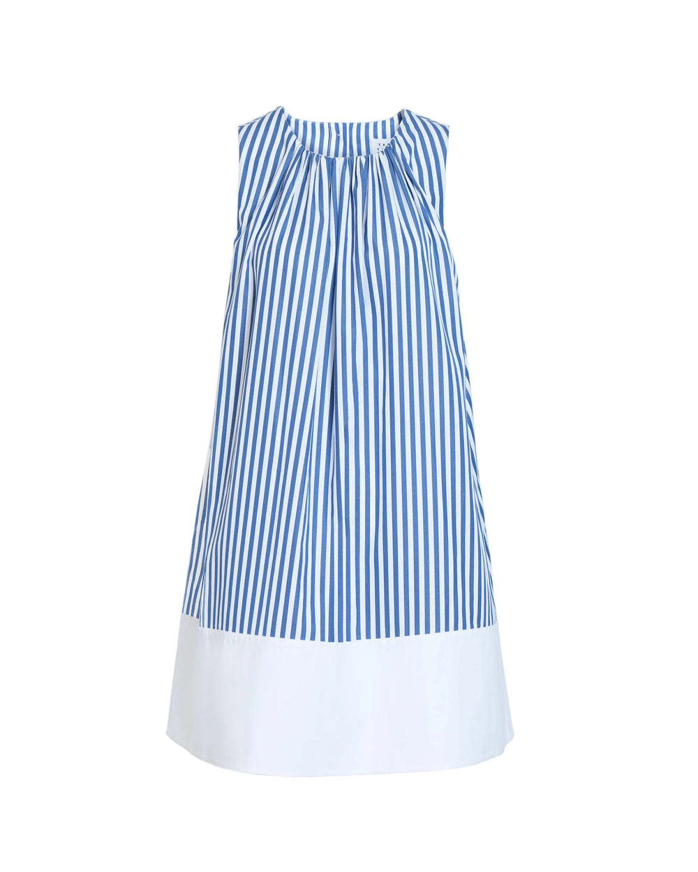 Hallie Dress in Optic White/French Blue Stripe