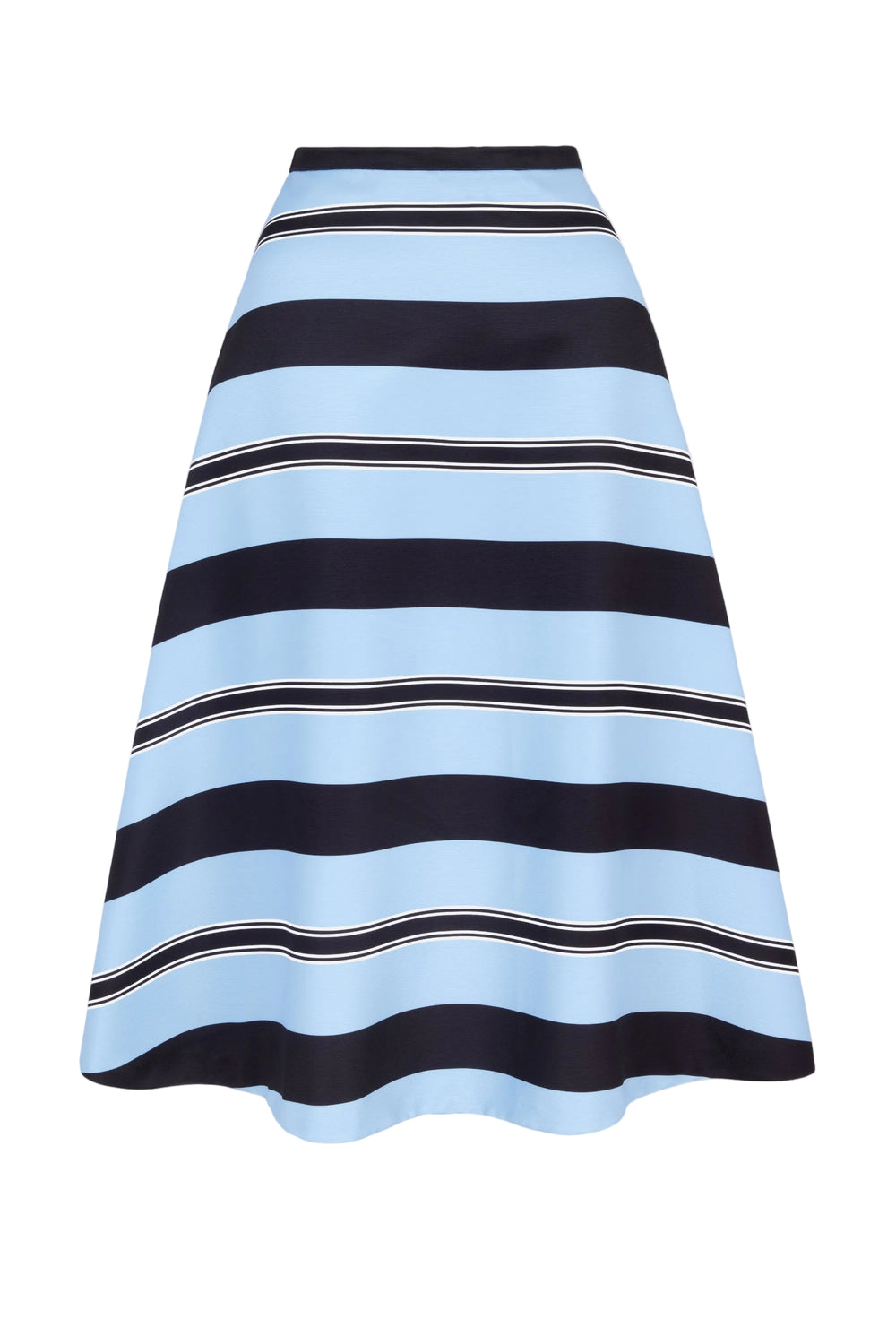 Hallie Skirt in Blue & Black Stripe Taffeta Faille | Emilia Wickstead