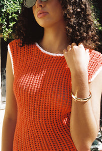Halse Knit Reversible Maxi in Tangerine Tango