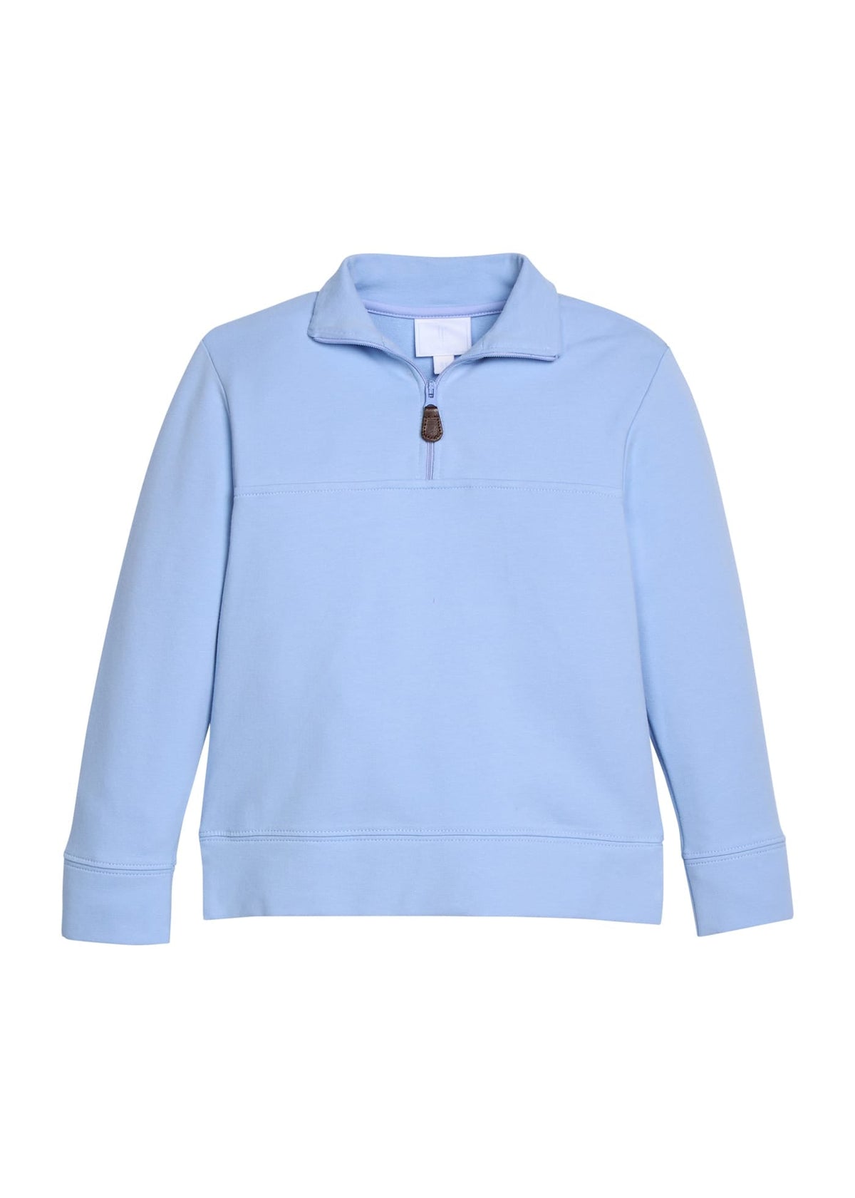 Little English traditional children's clothing. Light blue quarter zip sweater for fall