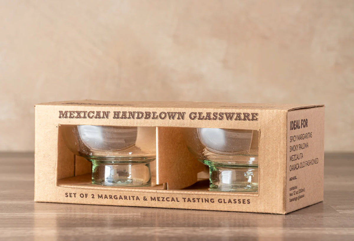 Handblown Margarita and Mezcal Glasses, Set of 2