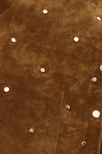 Close up of the Hanlin Jacket in Saddle.