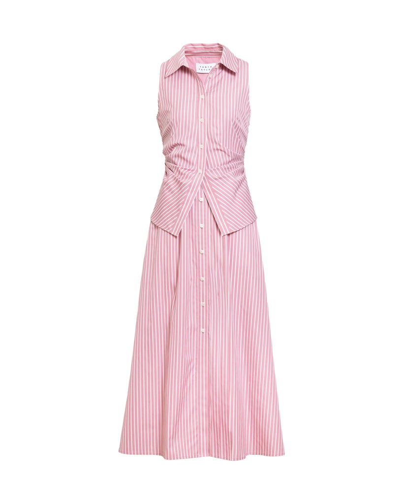 Hannah Dress in Vintage Rose & Optic White