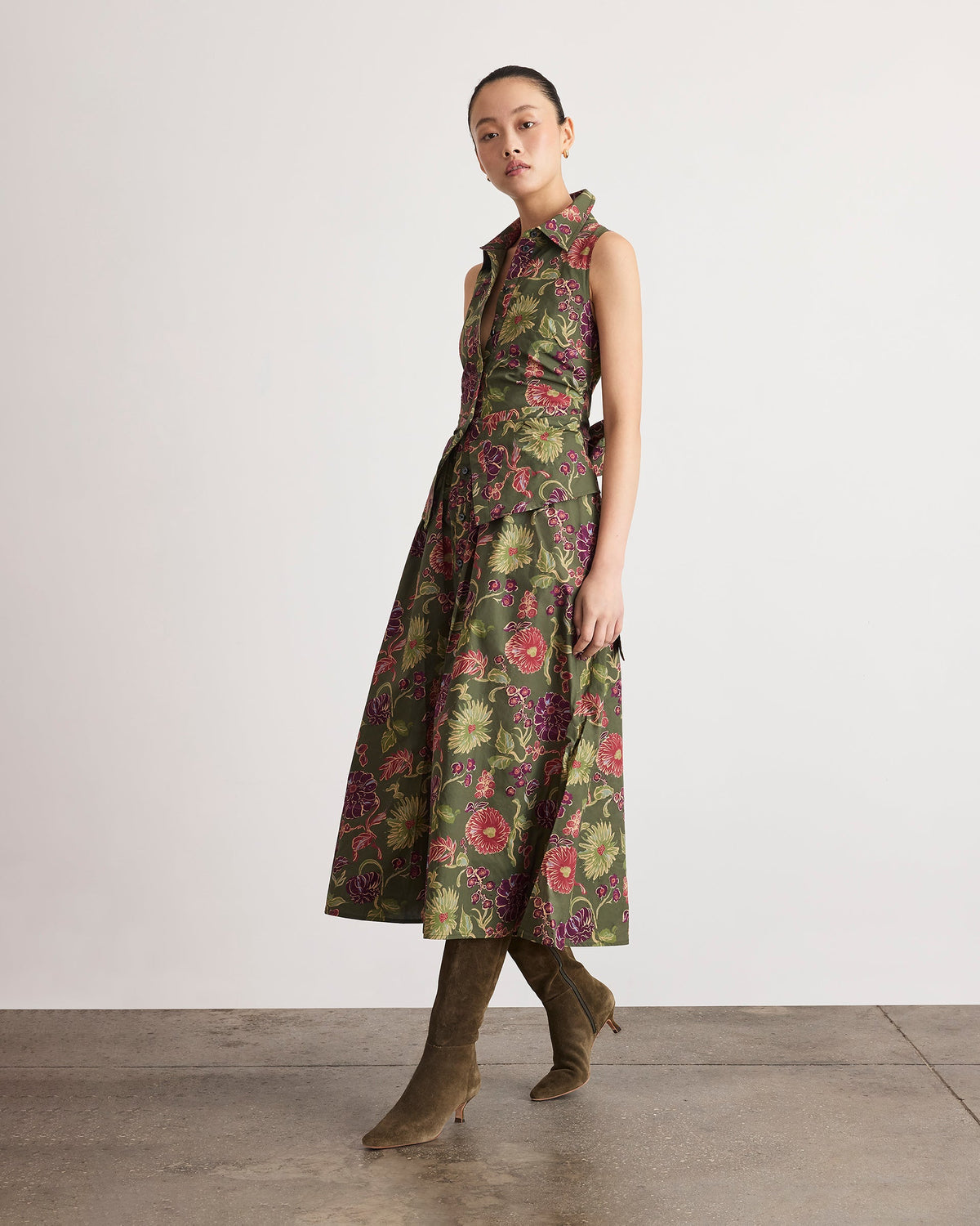 Hannah Dress in Army Multi
