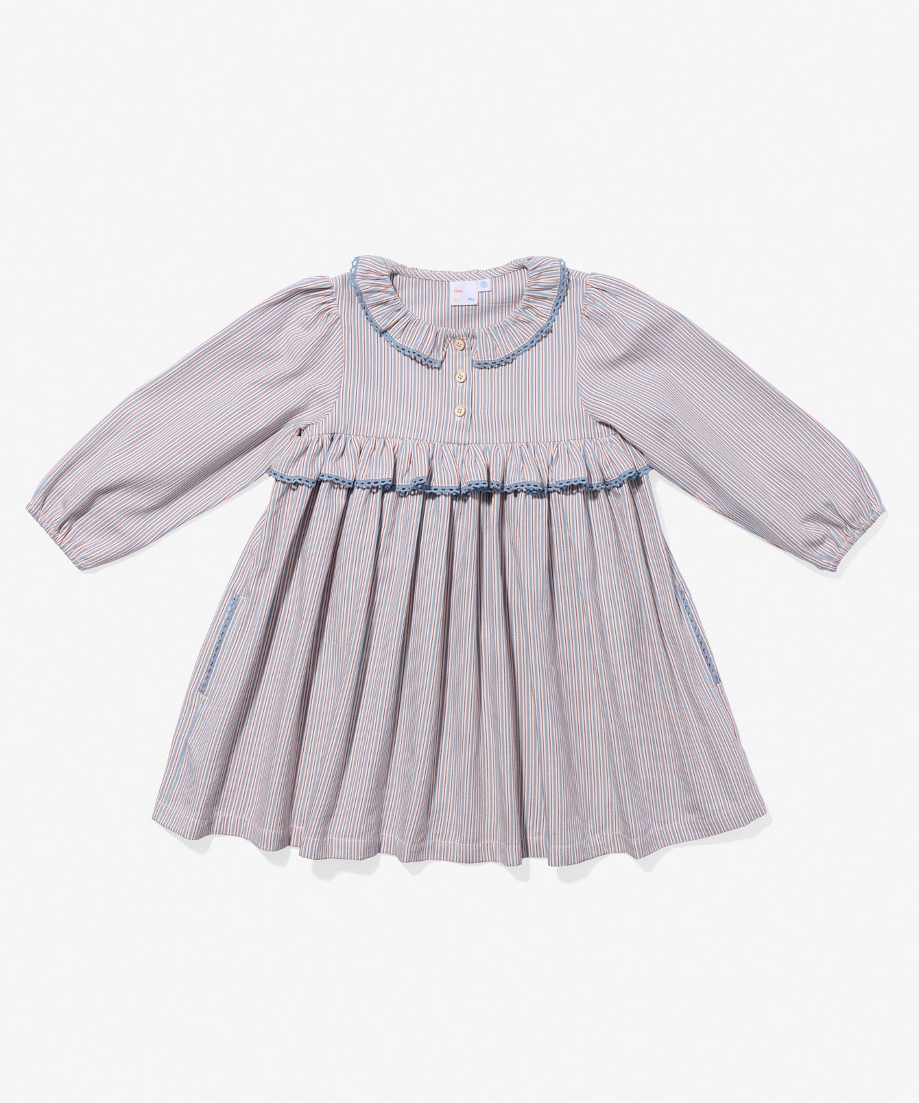 Hannah Dress in Indigo Linen Stripe