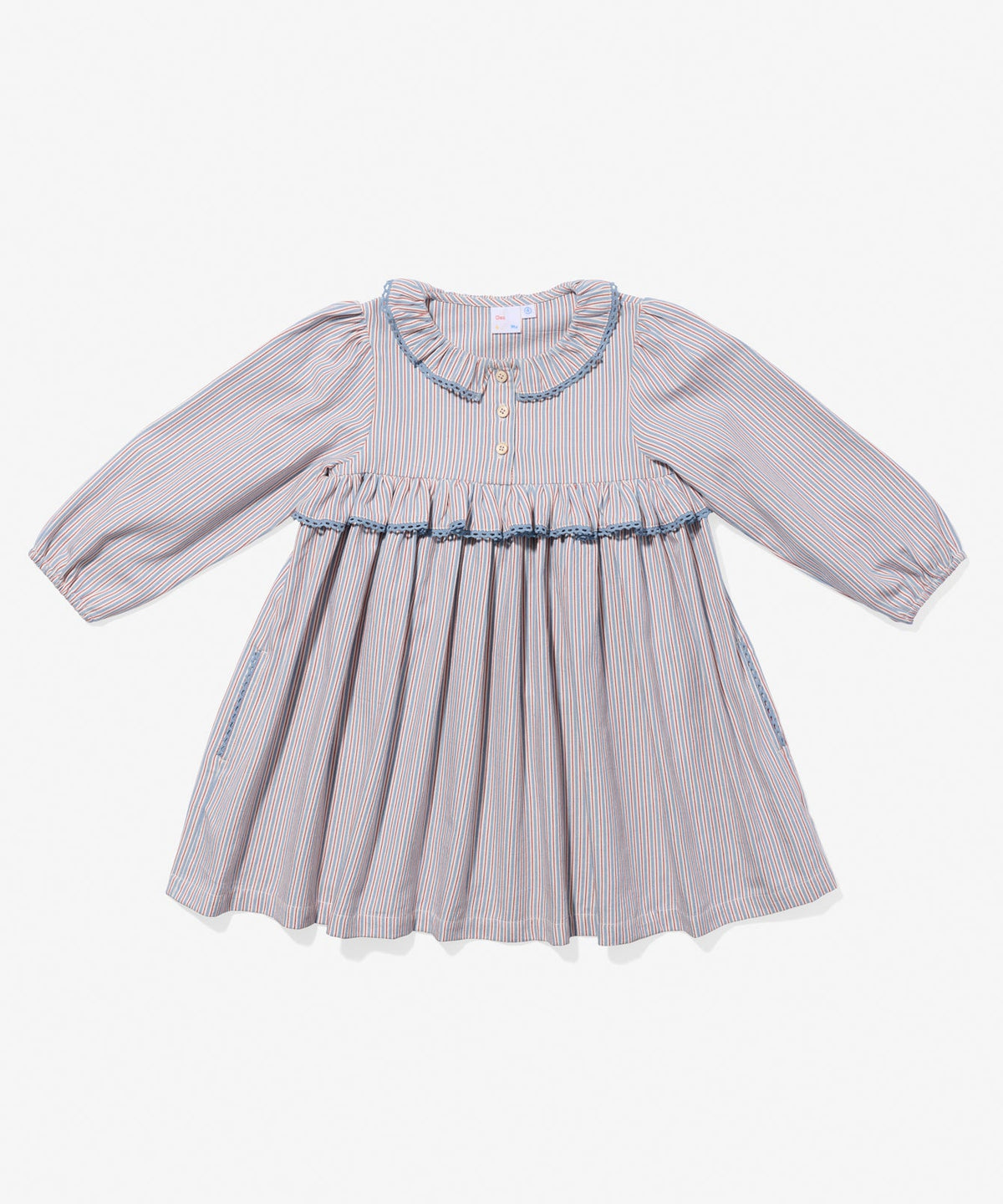 Hannah Dress in Indigo Linen Stripe