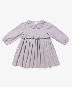 Hannah Dress in Indigo Linen Stripe