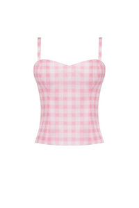 The Hannah Top in Pink & White
