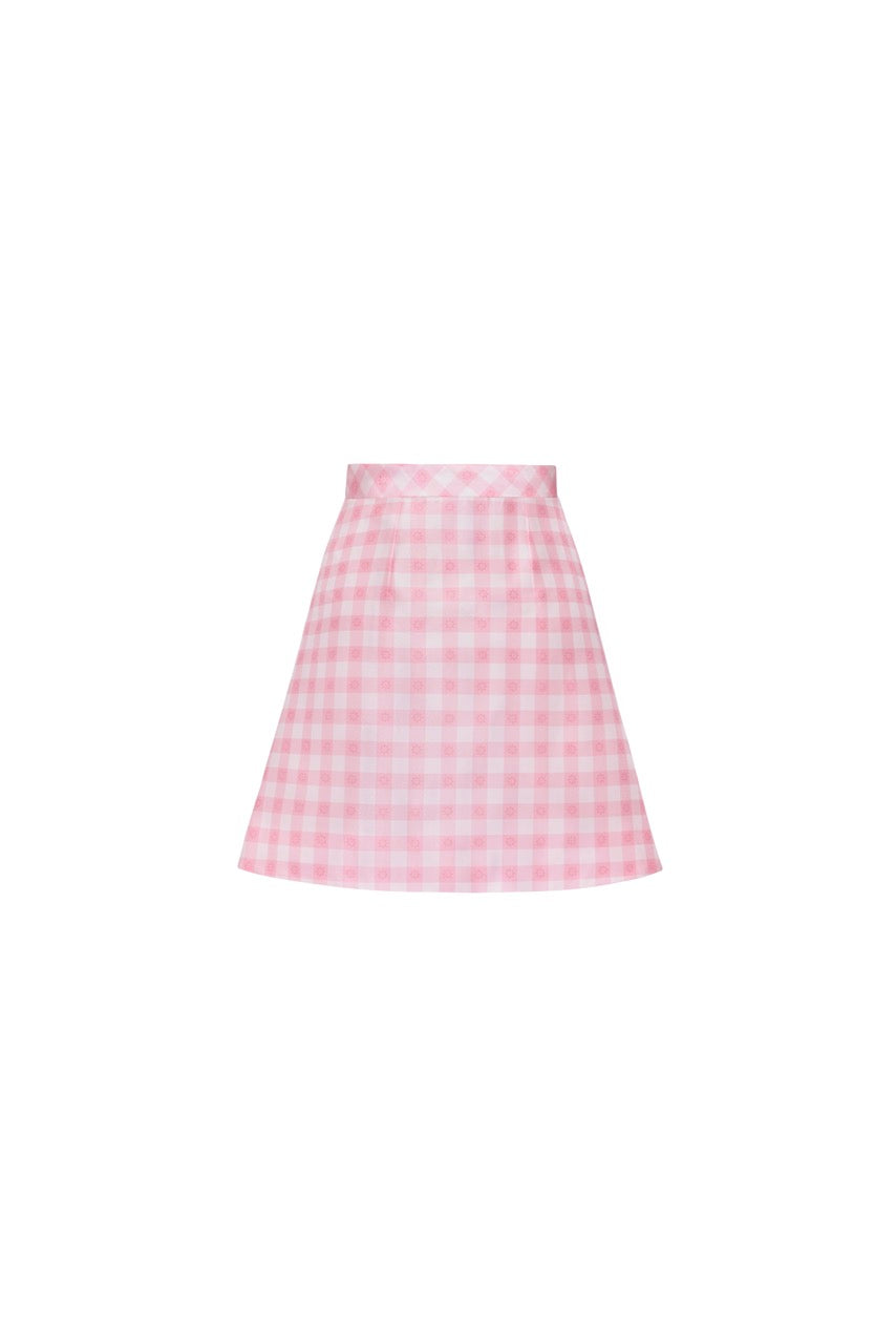 The Charlene Skirt in Pink & White