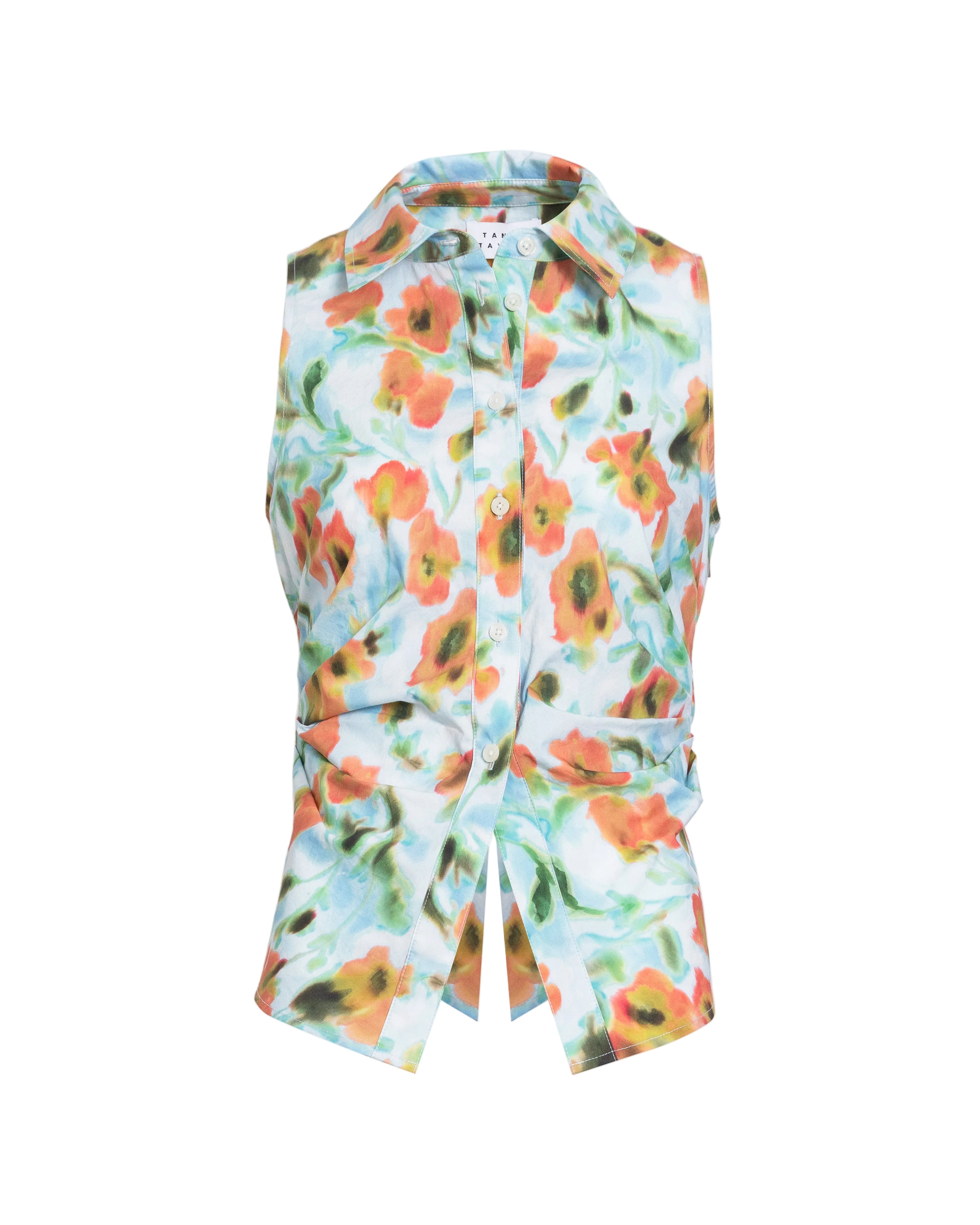 Hannah Top in Powder Blue Multi