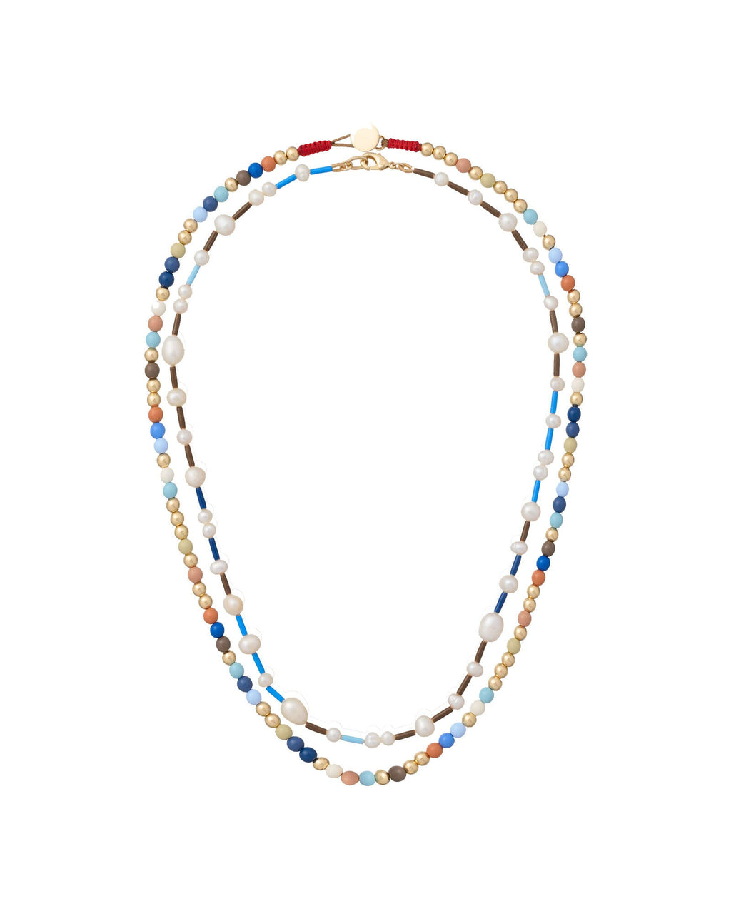 The Happy Baby Bead Necklace Duo in Denim