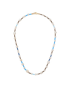The Happy Baby Bead Necklace Duo in Denim