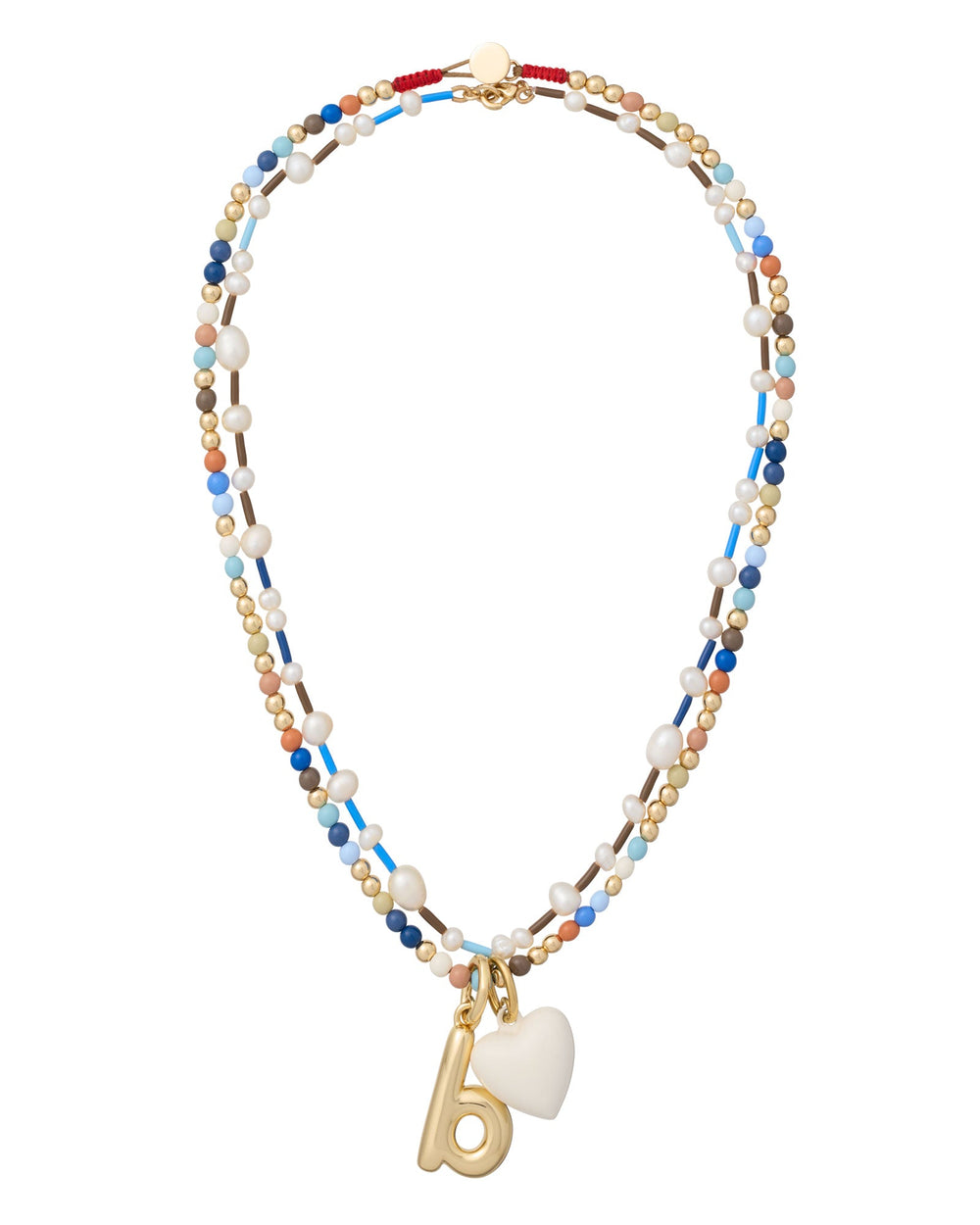 The Happy Baby Bead Necklace Duo in Denim