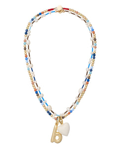The Happy Baby Bead Necklace Duo in Denim