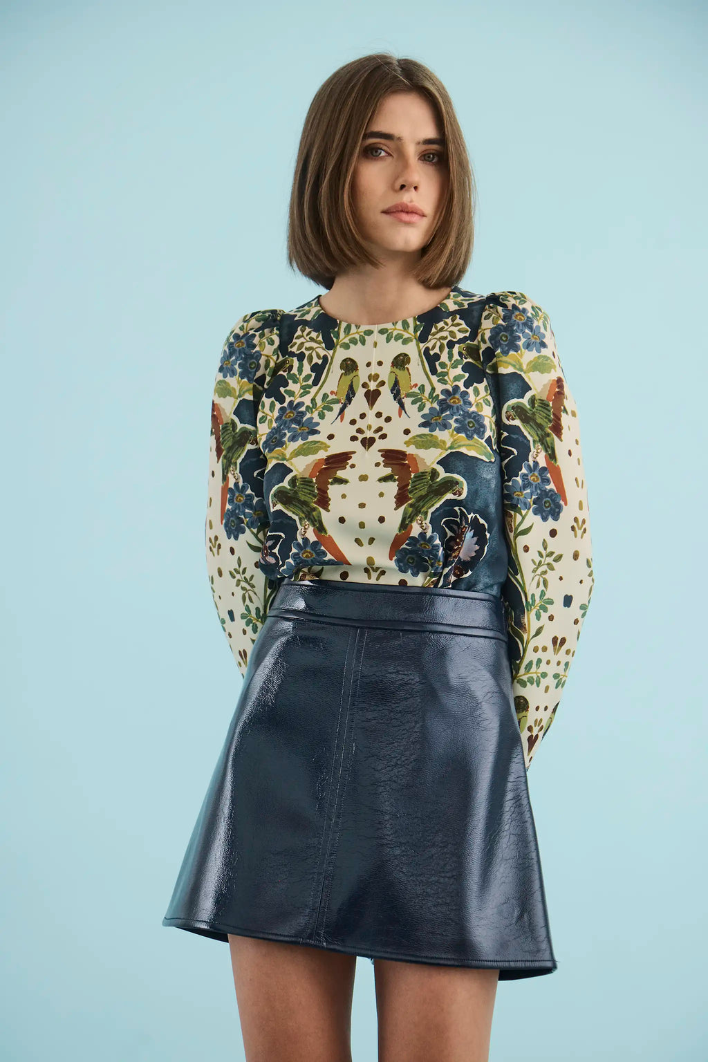 Harris Top in Birds of a Feather Navy