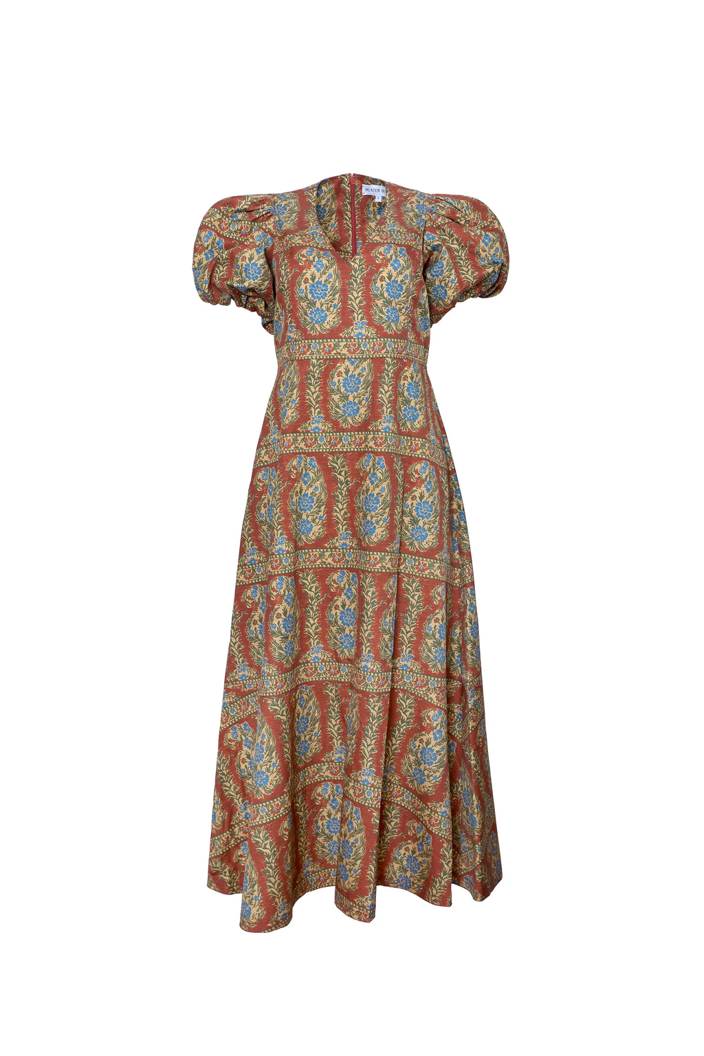 The Harrison Dress in Amber Glen Brown. 