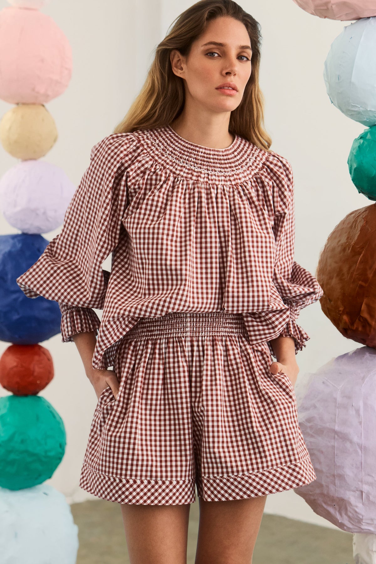 Jemma Short in Cotswold Check Rust