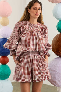 Jemma Short in Cotswold Check Rust