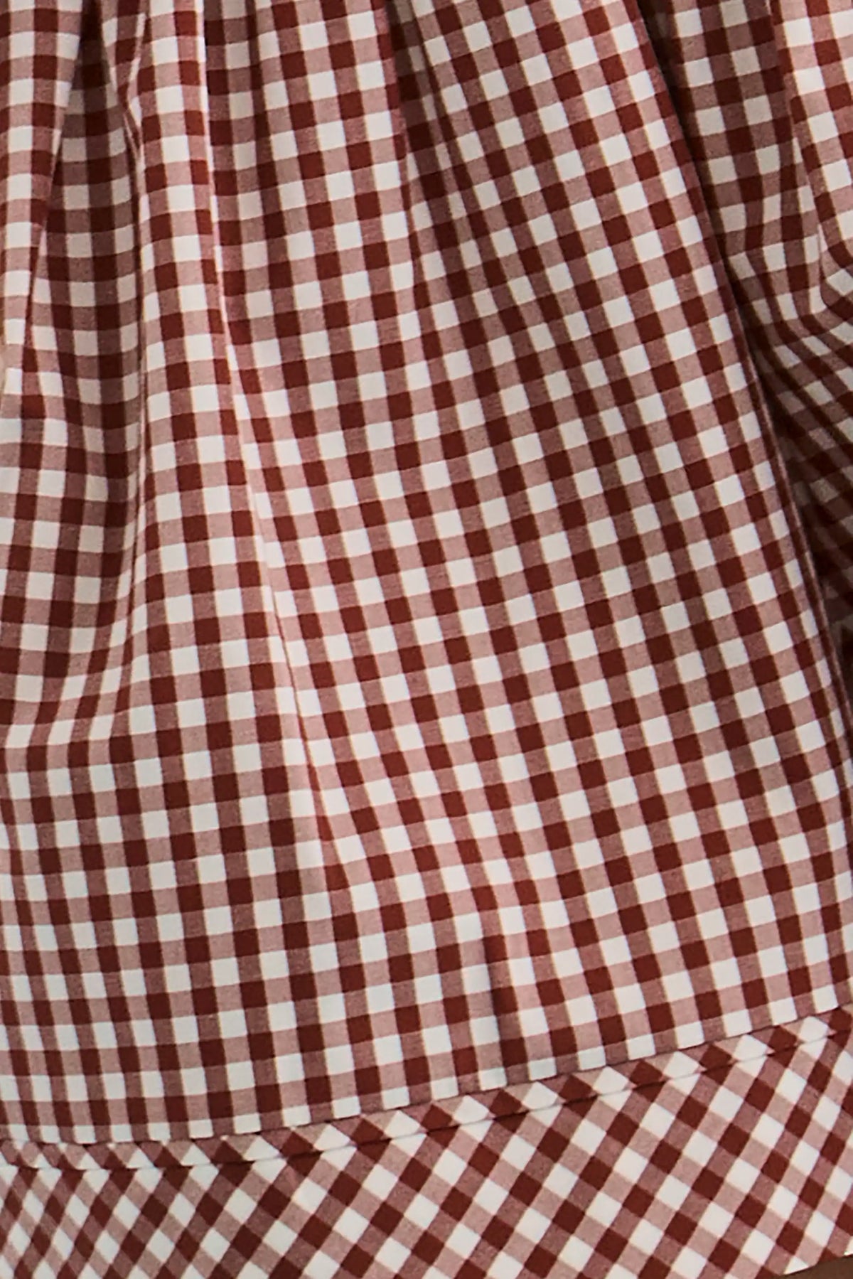 Close up of the Jemma Short in Cotswold Check Rust.