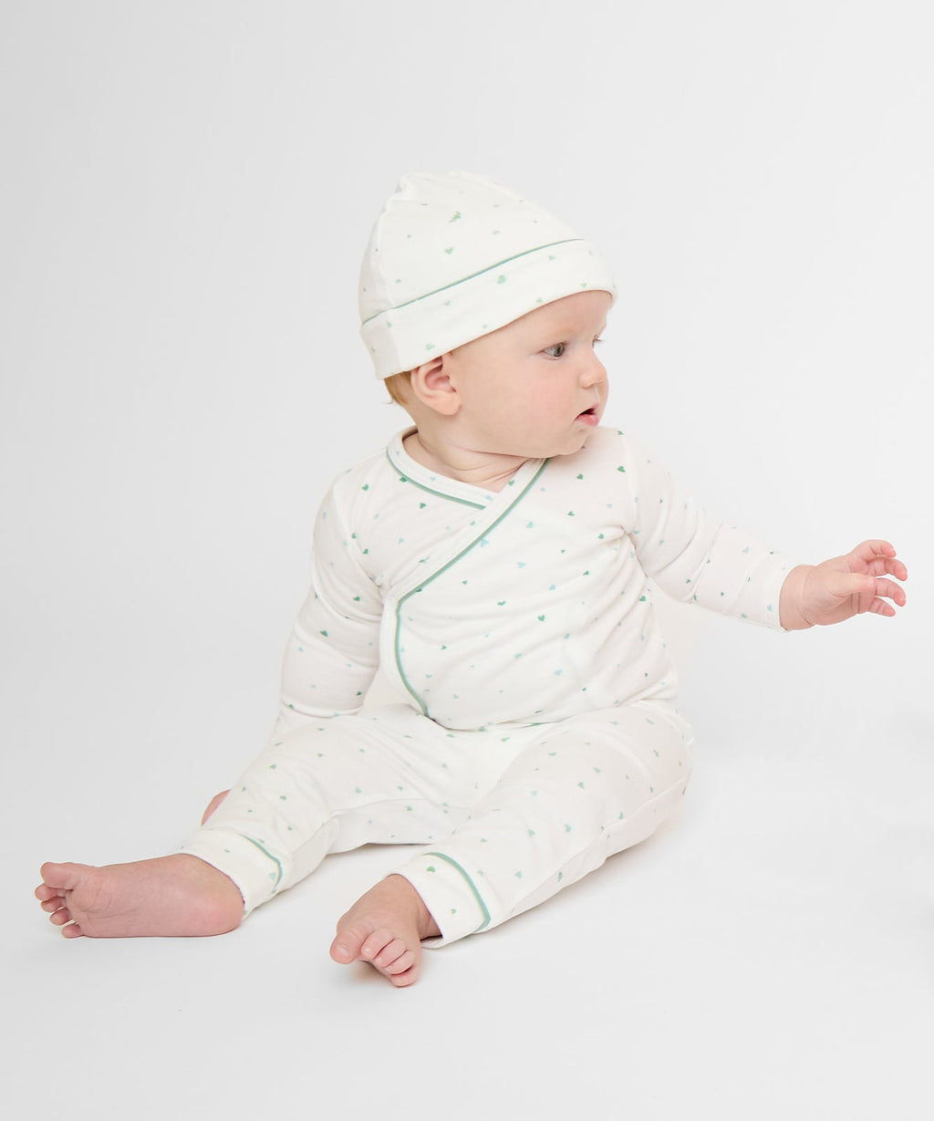 Hazy Hat in Seafoam Hearts