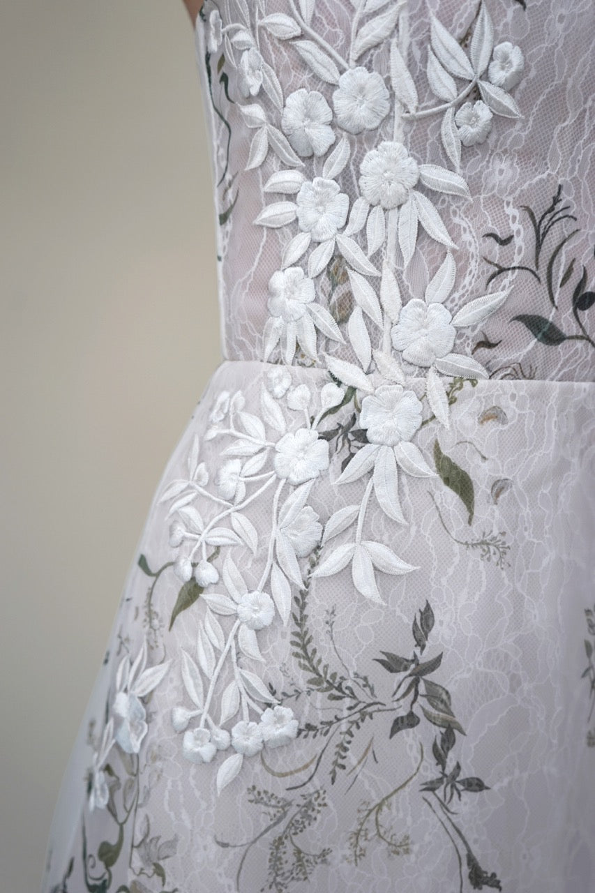 Miniature Rose Mini Dress With Lace