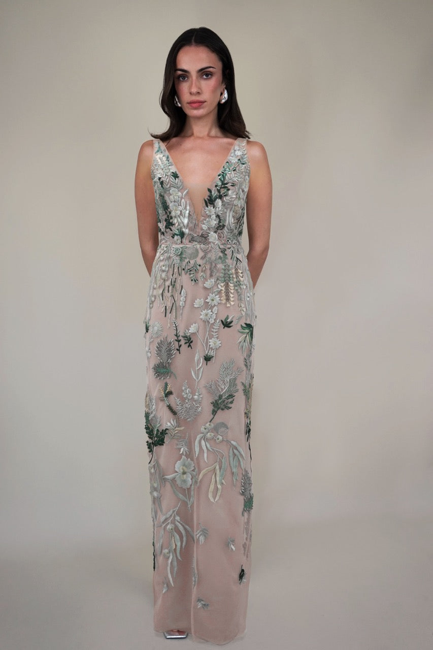 Underwater Wildflower Column Dress in Seaglass Seaglass / US 2 | UK 6 Underwater Wildflower Column Dress in Seaglass Seaglass / US 2 | UK 6