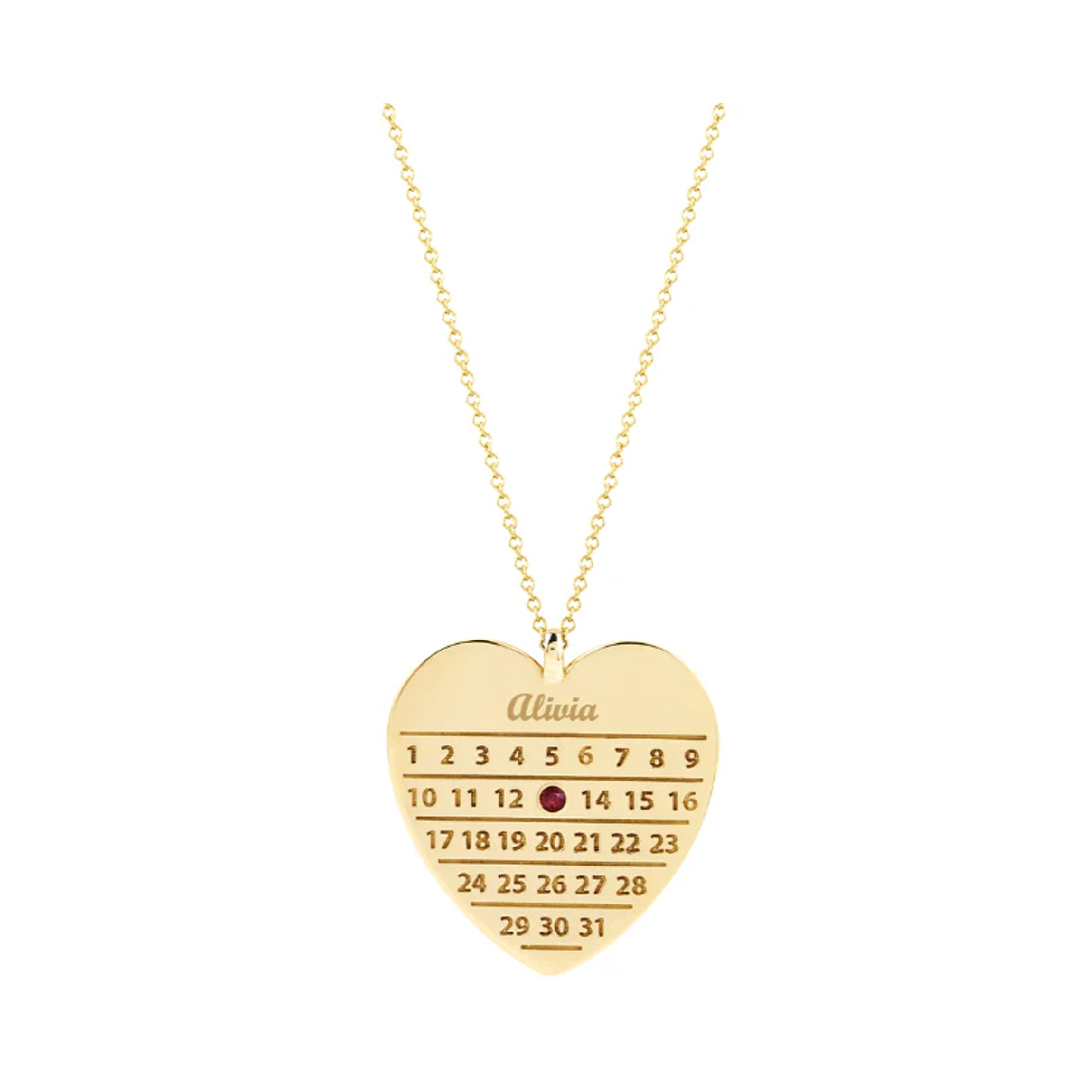 Heart Diamond Days Calendar Necklace