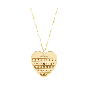 Heart Diamond Days Calendar Necklace