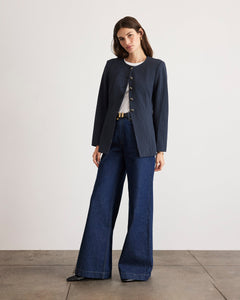 Heather Blazer in Midnight/Cream Multi