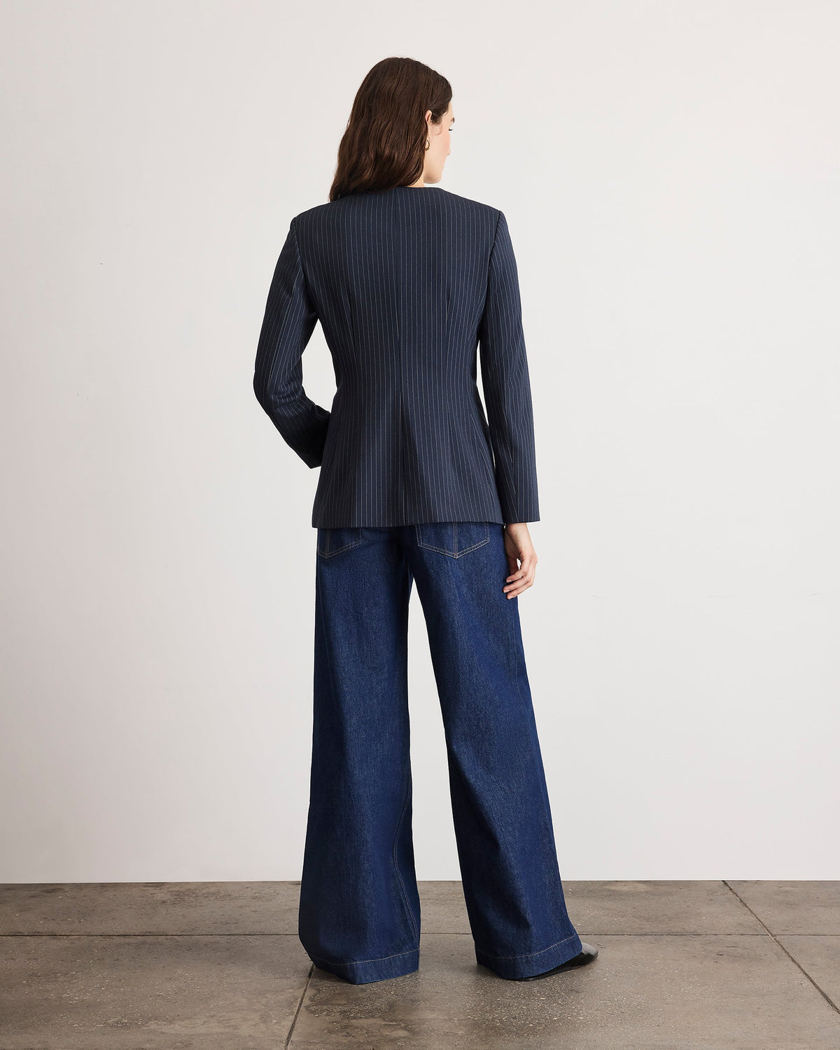 Heather Blazer in Midnight/Cream Multi