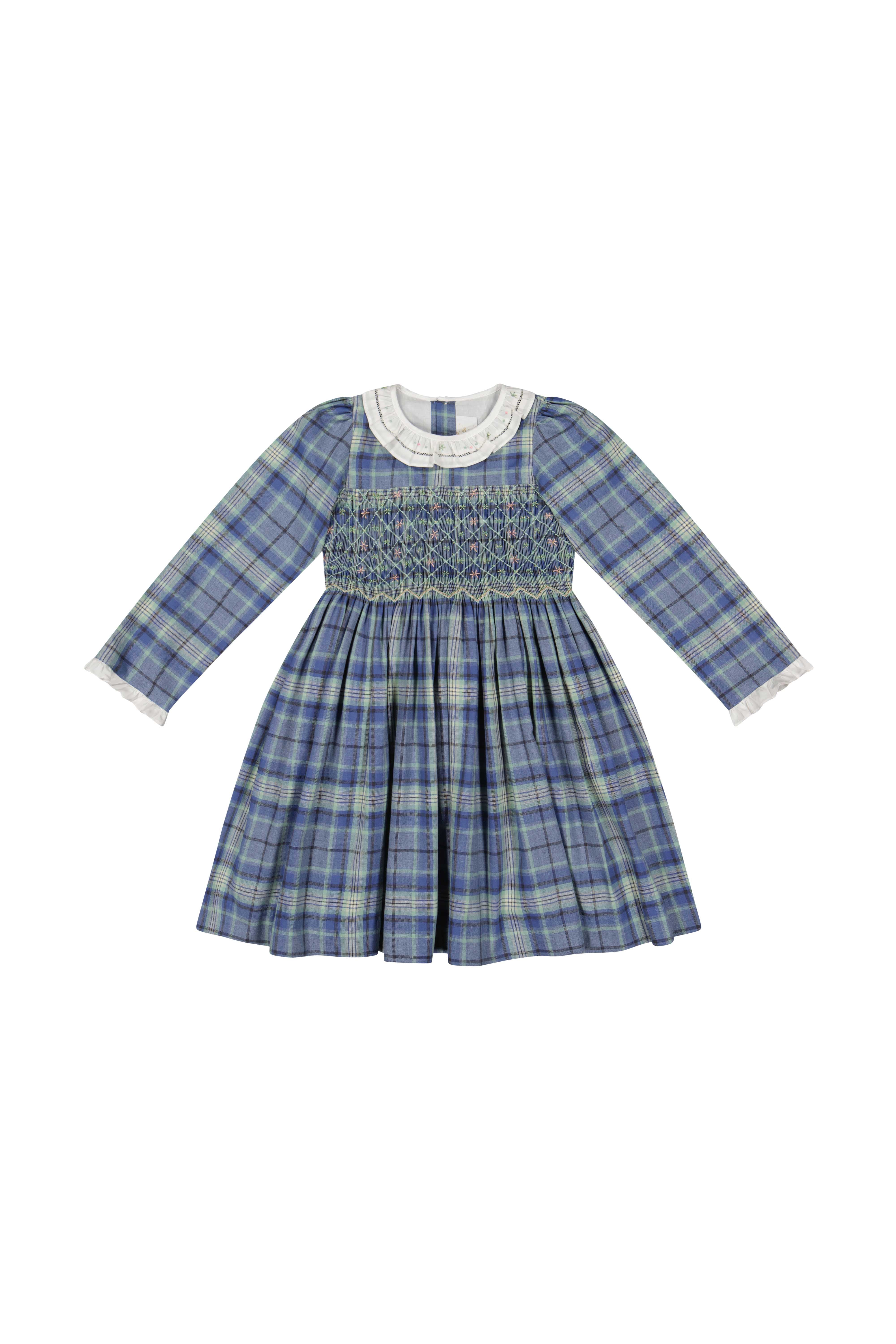 Heidi Blue Tartan Smocked Dress