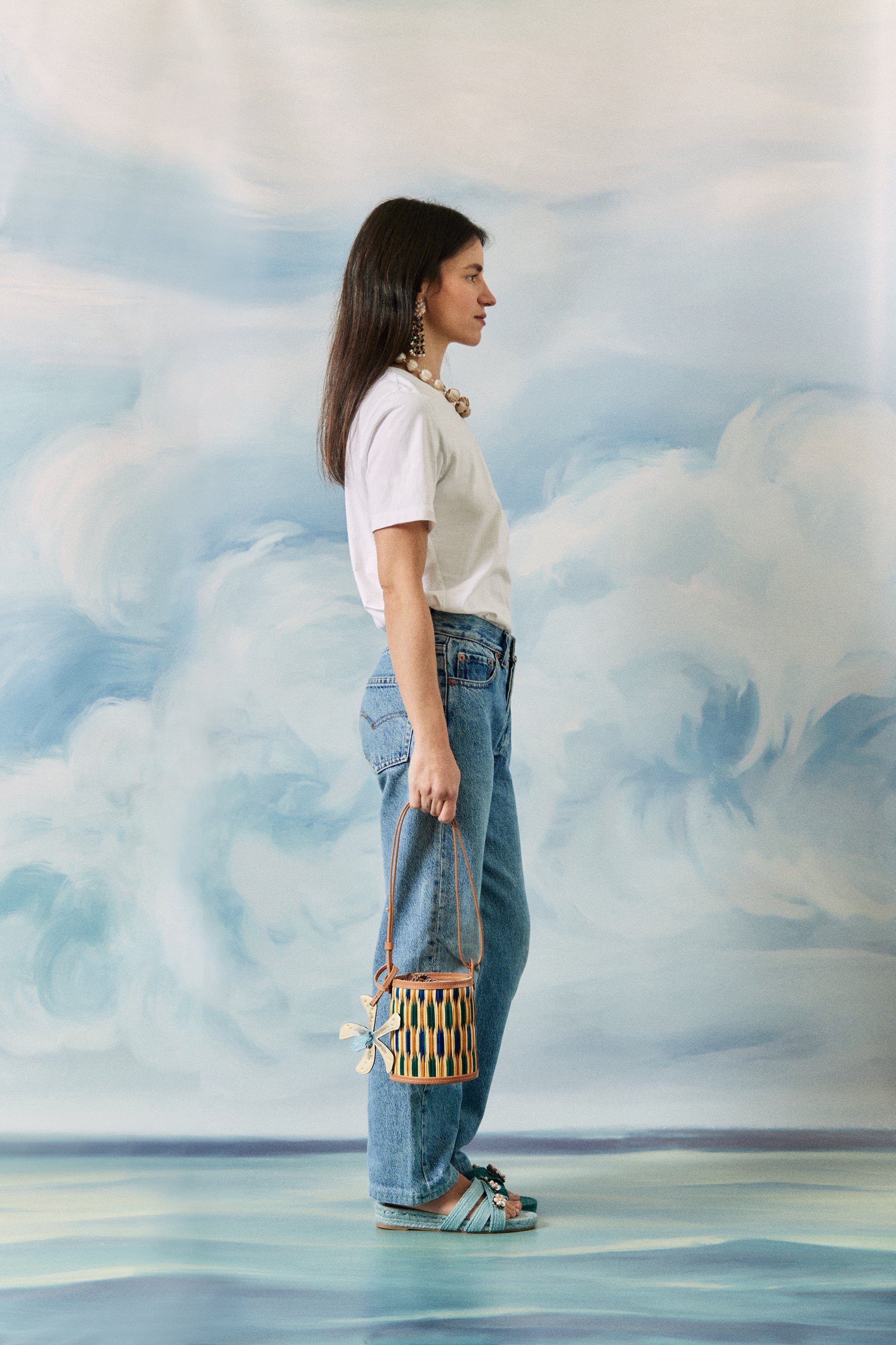 "The Grand Tour Collection" Cupid Madras in Blue & Green